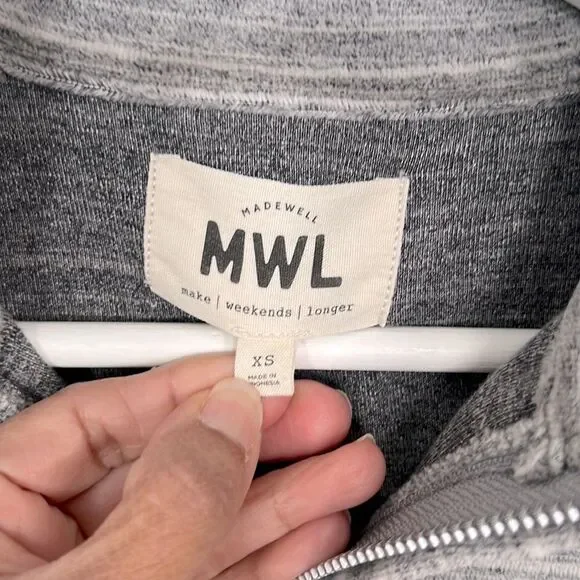 MWL Madewell Velour Space-Dyed Half-Zip Sweatshirt Size XS - Picture 5 of 7